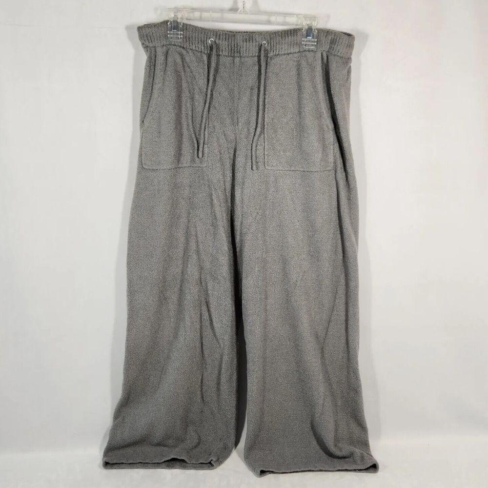 Barefoot Dreams Sz XL CozyChic Lite Patch Pocket Light Gray Lounge Pants